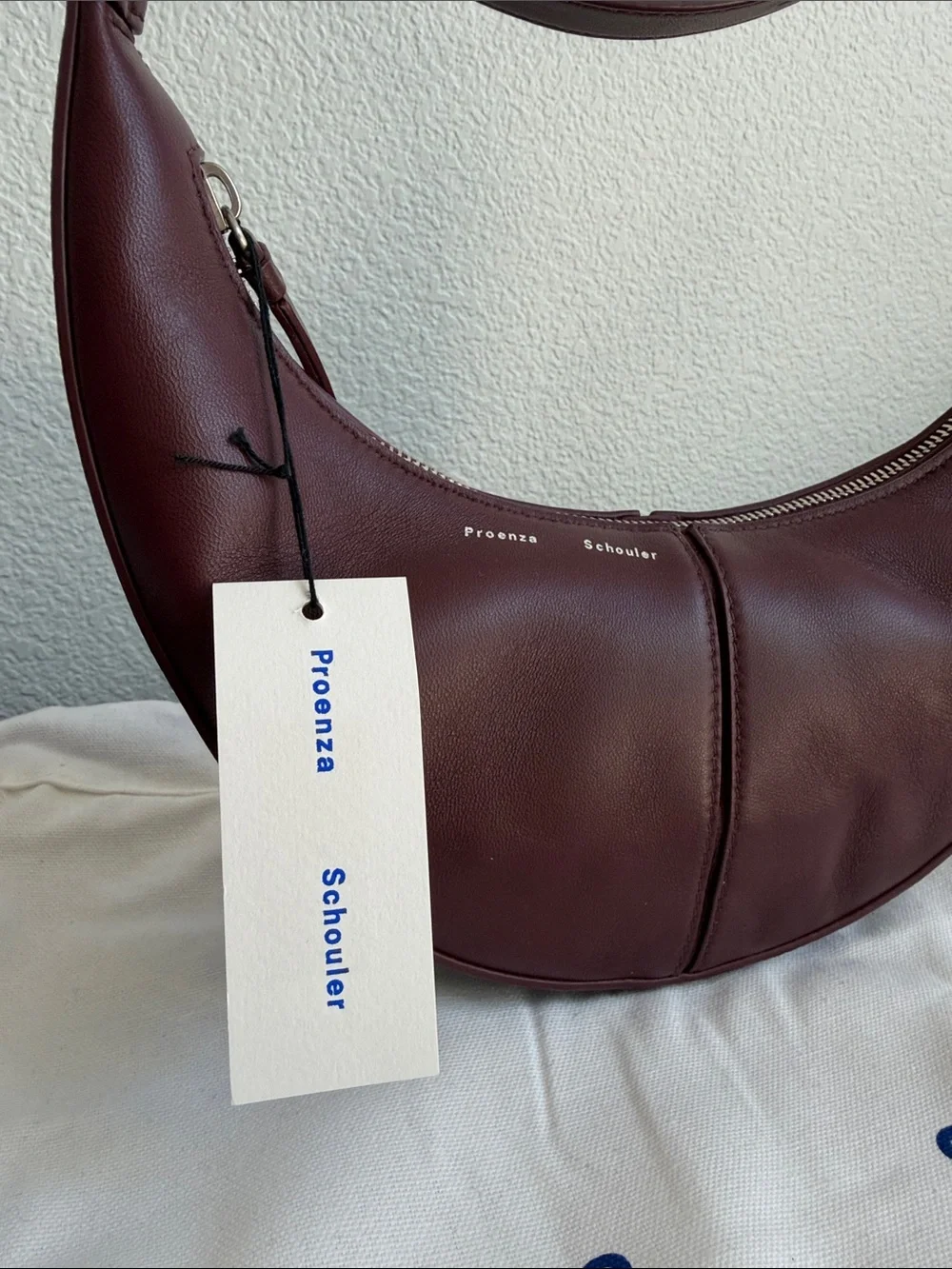 Brand New Proenza Schouler Small Slide Leather Hobo Bag – Burgundy NWT - Picture 3 of 9